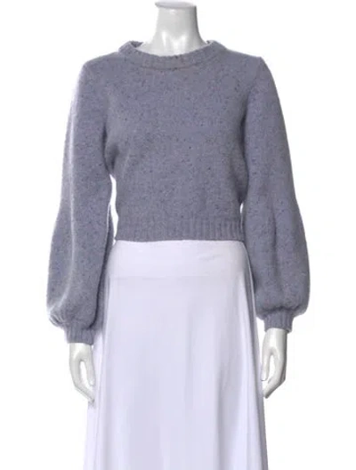 Pre-owned Milly Wool Tweed Pattern Sweater In Blue
