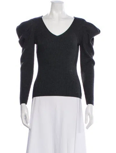 Pre-owned Milly Wool V-neck Sweater In Gray