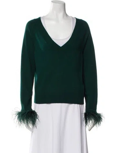 Pre-owned Milly Wool V-neck Sweater In Pink