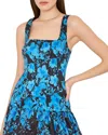 Milly Wylma Flower Mini Dress In Blue