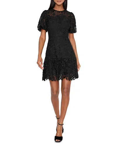 Milly Yasmin Rose Mosaic Lace Dress In Black