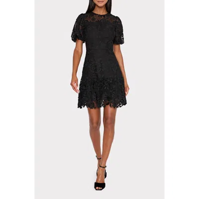 Milly Yasmin Rose Mosaic Mini Dress In Black