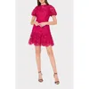 Milly Yasmin Rose Mosaic Lace Dress In Pink