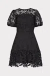 Milly Yasmin Rose Mosaic Mini Dress In Black