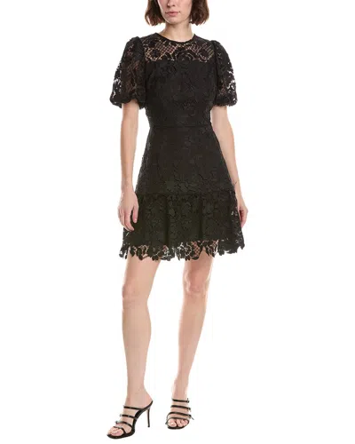 Milly Yasmin Rose Mosaic Mini Dress In Black