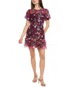 Milly Yasmin Tropic Embroidered Mini Dress In Purple
