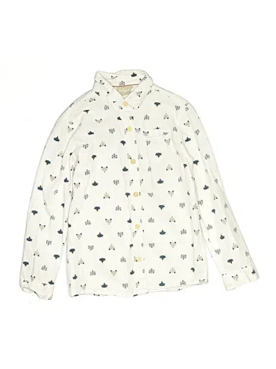 Pre-owned Milon Kids' Long Sleeve Button Down Shirt In White