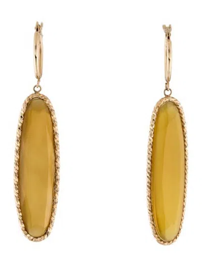 Pre-owned Milor 14k 23.26ct Dyed Chalcedony Drop Earrings In Multicolor