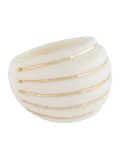 Pre-owned Milor 14k Ceramic Dome Ring In Multi