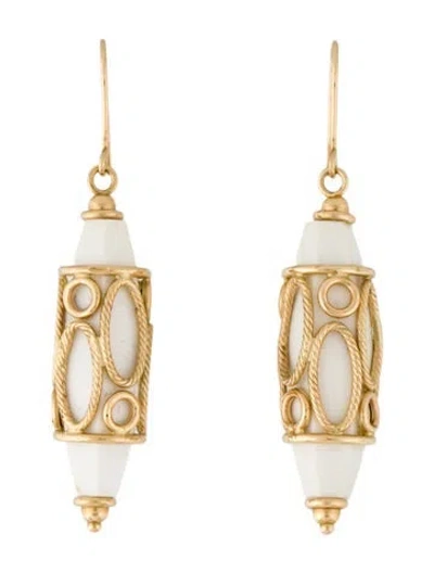 Pre-owned Milor 14k Chalcedony Drop Earrings In Multicolor