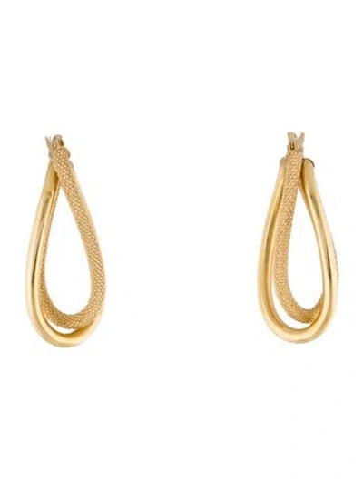 Pre-owned Milor 14k Drop Textured Earrings In Multicolor