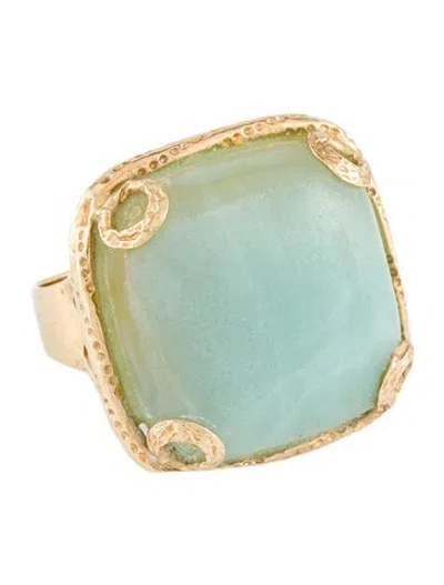 Pre-owned Milor 14k Dyed Quartzite Cocktail Ring In Multi