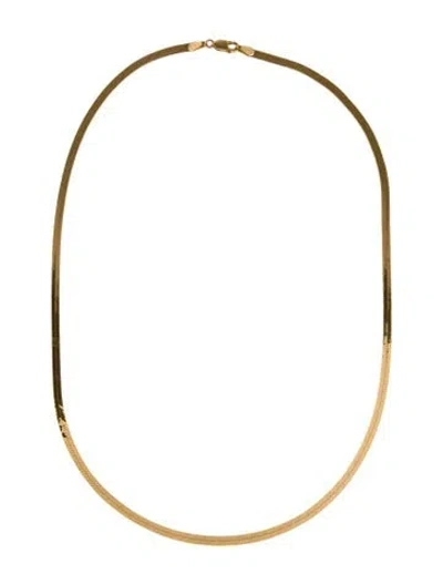 Pre-owned Milor 14k Herringbone Chain Necklace, 22" In Multi