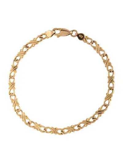 Pre-owned Milor 14k Link Bracelet, 6.75" In Multicolor
