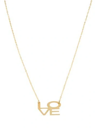 Pre-owned Milor 14k 'love' Pendant Necklace, 18" In Multi