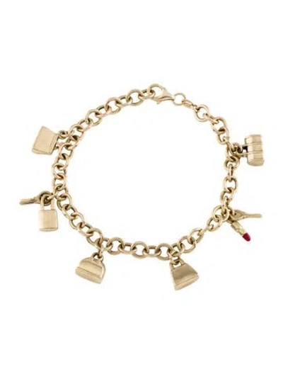 Pre-owned Milor 14k Multi Charm Bracelet, 7.5"