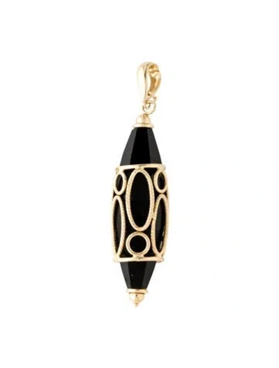Pre-owned Milor 14k Onyx Filigree Pendant In Multi