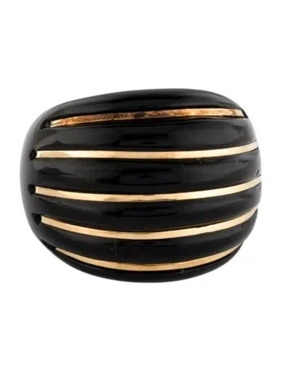 Pre-owned Milor 14k Onyx Ribbed Dome Ring In Multi