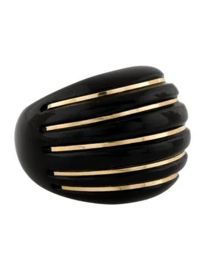 Pre-owned Milor 14k Onyx Ribbed Dome Ring In Multi
