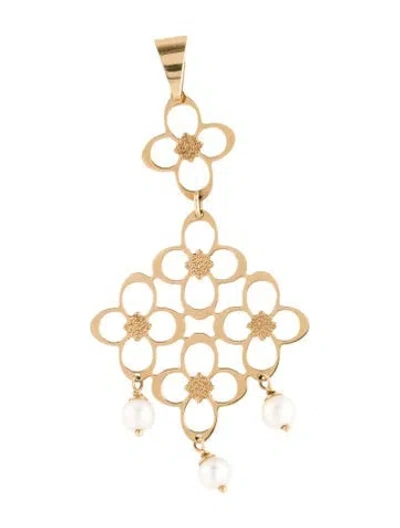 Pre-owned Milor 14k Pearl Drop Pendant In Multi