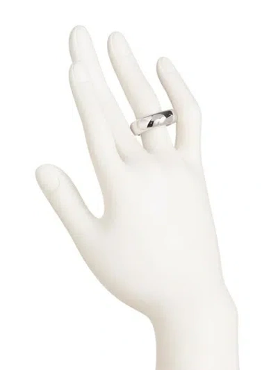 Pre-owned Milor 14k Polished White Gold Band Ring Size 7or 10 Italian W/tags In Yellow