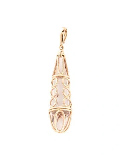 Pre-owned Milor 14k Quartz Briolette Pendant Necklace In Multi