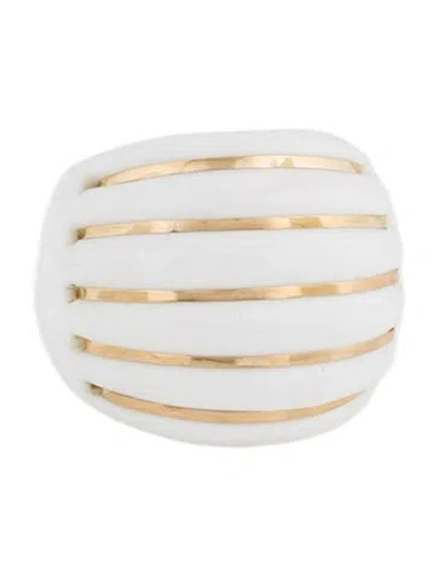 Pre-owned Milor 14k Quartzite Ribbed Dome Ring In Multi