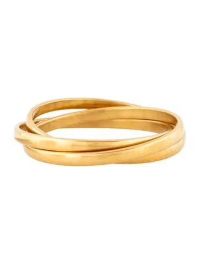 Pre-owned Milor 14k Resin-filled Rolling Bangle Bracelet, 8.25" In Multicolor