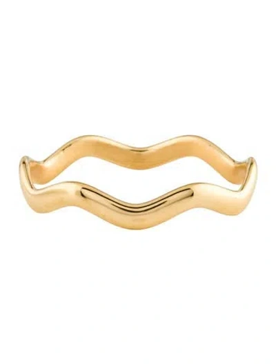 Pre-owned Milor 14k Resin-filled Textured Bangle Bracelet, 7.5" In Multi