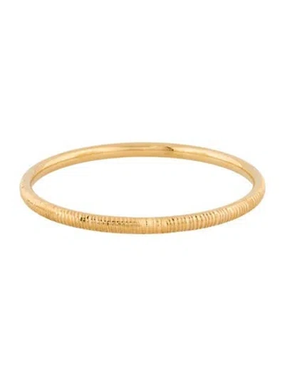 Pre-owned Milor 14k Resin-filled Textured Bangle Bracelet, 8.25" In Multi