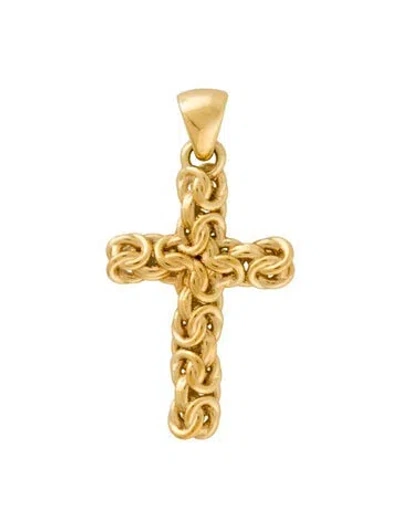 Pre-owned Milor 14k Resin-filled Textured Cross Pendant In Multi
