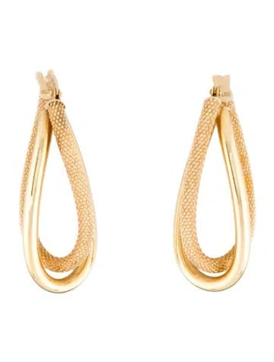 Pre-owned Milor 14k Textured Hoop Earrings In Multi