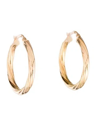 Pre-owned Milor 14k Twist Hoop Earrings In Multi