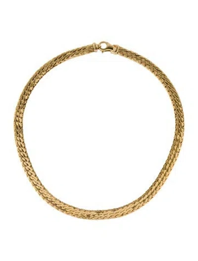 Pre-owned Milor 14k Woven Chain Necklace, 17.5" In Multi