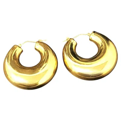 Pre-owned Milor 14k Yellow Gold Italian  Chubby / Puffy Earrings