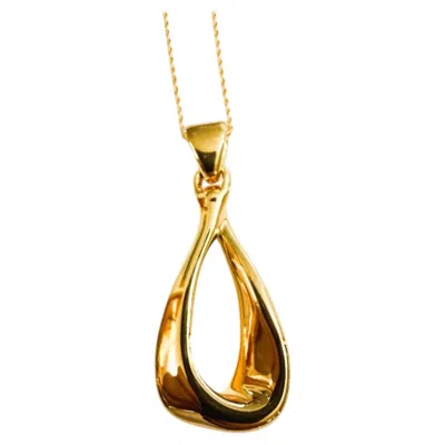 Pre-owned Milor 14k Yellow Gold Italian  Chubby / Puffy Pendant Necklace 18 Inches