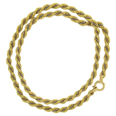 Pre-owned Milor 18k Gold 32" Long 7.8mm Wide Textured Rope Wrapped W/ Box Chain Necklace In Multi