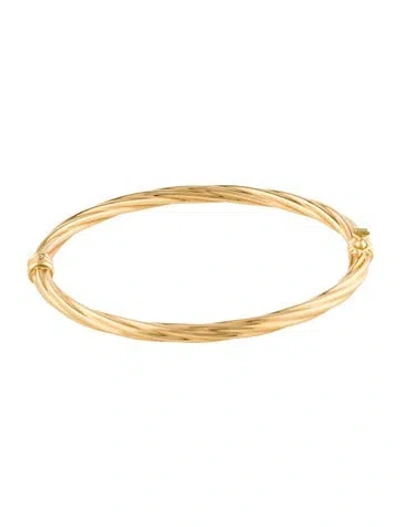 Pre-owned Milor 18k Hollow Hinge Bangle Bracelet, 6.75" In Multi