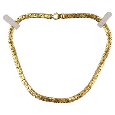 Pre-owned Milor 18k Yellow Gold Italian  Byzantine Style Link Necklace