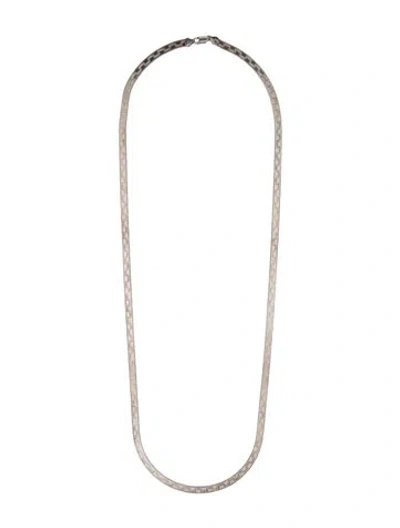 Pre-owned Milor Etched Herringbone Chain Necklace, 36" In Multi