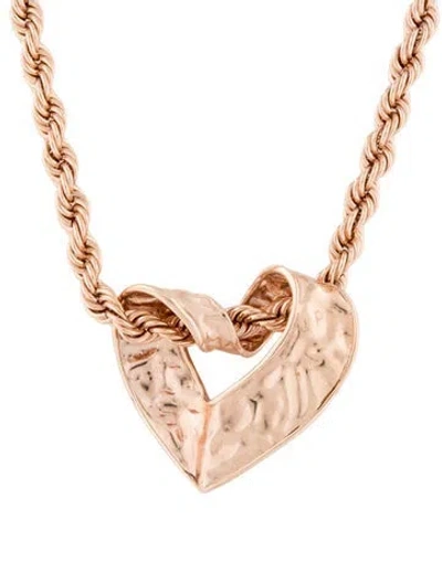 Pre-owned Milor Heart Pendant Necklace, 20" In Multi
