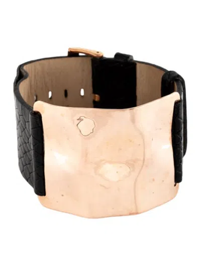 Pre-owned Milor Python & Leather Wrap Bracelet In Black/neutrals
