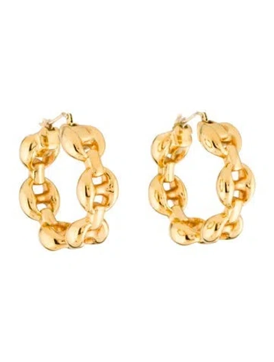 Pre-owned Milor Resin-filled Mariner Link Hoop Earrings In Multi
