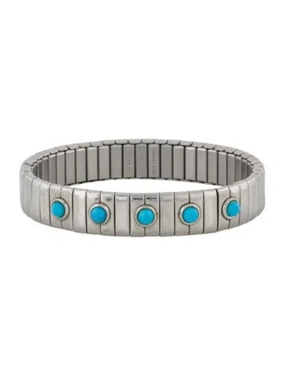 Pre-owned Milor Stone Bangle Bracelet, 7" In Multi