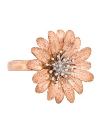 Pre-owned Milor Two-tone Daisy Cocktail Ring In Multi