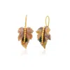 Milou Jewelry Women's Agate Leaf Earrings - Almond