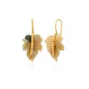 Milou Jewelry Women's Agate Leaf Earrings - Ecru