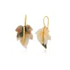 Milou Jewelry Women's Agate Leaf Earrings - Linen