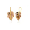 Milou Jewelry Women's Agate Leaf Earrings - Soft Pink