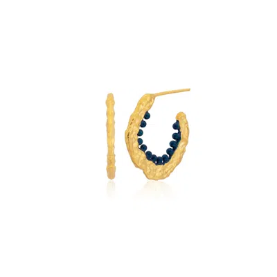 Milou Jewelry Women's Alice Hoop Earrings - Blue